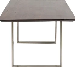 New KARE Design Stół z brązowym drewnianym blatem i srebrnymi stalowymi nogami 160x80 cm - KARE