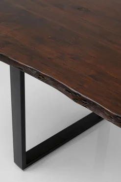 Clearance KARE Design Stół z drewnianym blatem z akacji i czarnymi metalowymi nogami 200x100 cm  - KARE