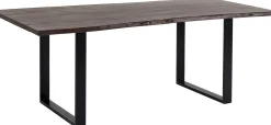 Clearance KARE Design Stół z drewnianym blatem z akacji i czarnymi metalowymi nogami 200x100 cm  - KARE