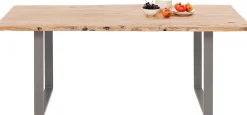 Outlet KARE Design Stół z drewnianym naturalnym blatem i grafitowymi metalowymi nogami 200x100 cm - KARE