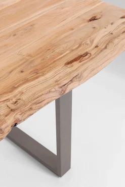 Outlet KARE Design Stół z drewnianym naturalnym blatem i grafitowymi metalowymi nogami 200x100 cm - KARE