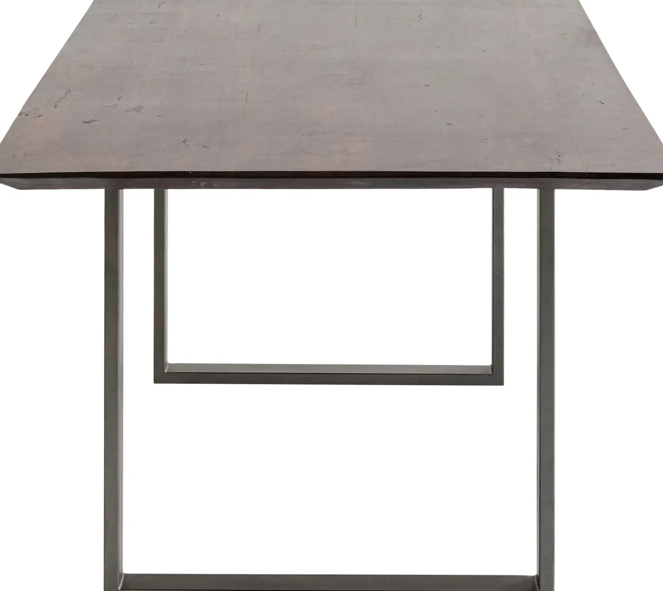 Sale KARE Design Stół z drewnianym naturalnym blatem i szarymi metalowymi nogami 160x80 cm - KARE