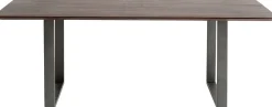 Sale KARE Design Stół z drewnianym naturalnym blatem i szarymi metalowymi nogami 160x80 cm - KARE