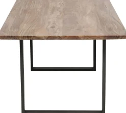 Hot KARE Design Stół z drewnianym naturalnym blatem i czarnymi metalowymi nogami 180x90 cm - KARE