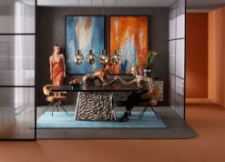 Online KARE Design Stół z fornirowanym czarnym blatem i srebrną podstawą 220x110 cm - KARE