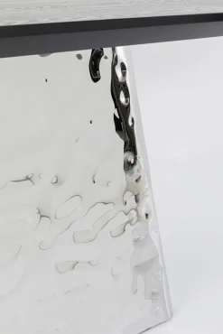 Online KARE Design Stół z fornirowanym czarnym blatem i srebrną podstawą 220x110 cm - KARE