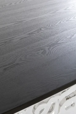 Online KARE Design Stół z fornirowanym czarnym blatem i srebrną podstawą 220x110 cm - KARE