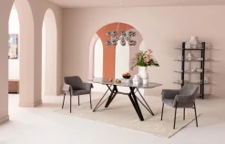 Fashion KARE Design Stół z granitowym blatem i czarnymi stalowymi nogami 180x90 cm - KARE