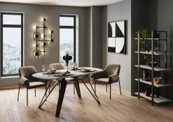 Fashion KARE Design Stół z granitowym blatem i czarnymi stalowymi nogami 180x90 cm - KARE