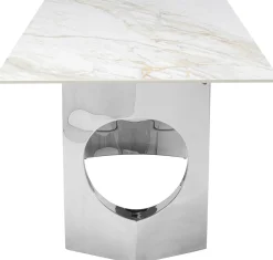 Clearance KARE Design Stół z kamionkowym blatem 180x90 cm nogi srebrne - KARE