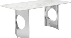 Clearance KARE Design Stół z kamionkowym blatem 180x90 cm nogi srebrne - KARE