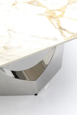 Clearance KARE Design Stół z kamionkowym blatem 180x90 cm nogi srebrne - KARE