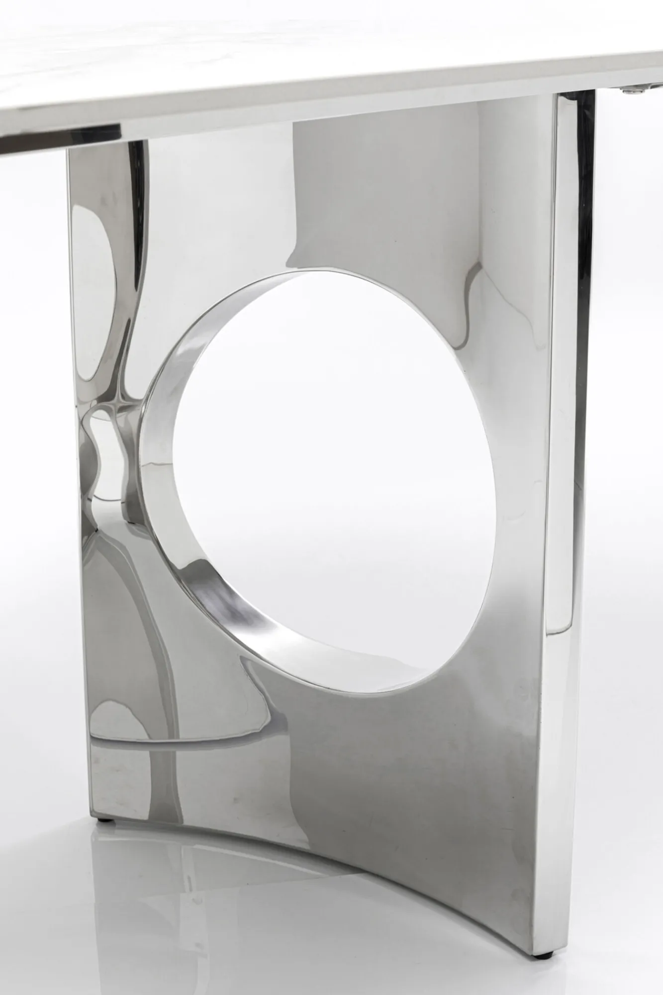 Clearance KARE Design Stół z kamionkowym blatem 180x90 cm nogi srebrne - KARE