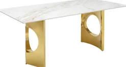Online KARE Design Stół z kamionkowym blatem 180x90 cm nogi złote - KARE