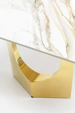Online KARE Design Stół z kamionkowym blatem 180x90 cm nogi złote - KARE
