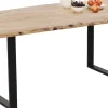 Discount KARE Design Stół z naturalnym drewnianym blatem i czarnymi metalowymi nogami 160x80 cm  - KARE