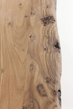 Discount KARE Design Stół z naturalnym drewnianym blatem i czarnymi metalowymi nogami 160x80 cm - KARE