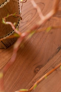 Discount KARE Design Stół z naturalnym drewnianym blatem z drewna akacji i  czarnymi metalowymi nogami 200x100 cm - KARE