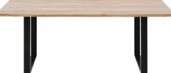 Discount KARE Design Stół z naturalnym drewnianym blatem z drewna akacji i  czarnymi metalowymi nogami 200x100 cm - KARE
