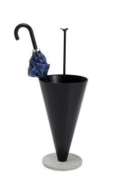Outlet KARE Design Stojak na parasole czarny stalowy podstawa z kamienia Ø30x85 cm - KARE