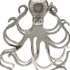 Outlet KARE Design Stojak na wino srebrny z aluminium kształt ośmiornicy 44x49 cm - KARE