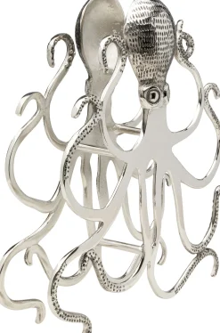 Outlet KARE Design Stojak na wino srebrny z aluminium kształt ośmiornicy 44x49 cm - KARE