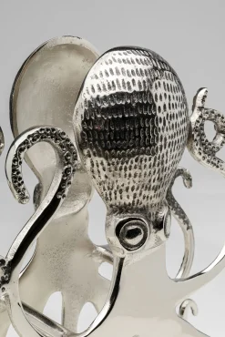 Outlet KARE Design Stojak na wino srebrny z aluminium kształt ośmiornicy 44x49 cm - KARE