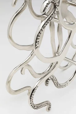 Outlet KARE Design Stojak na wino srebrny z aluminium kształt ośmiornicy 44x49 cm - KARE