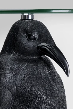 Outlet KARE Design Stolik Animal Ms Penguin Ø32xH49 cm czarny - blat szklany - KARE