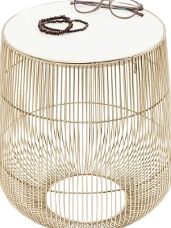 Best KARE Design Stolik Beam White Marble Ø32 cm biały - KARE