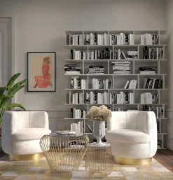 Best KARE Design Stolik Beam White Marble Ø32 cm biały - KARE