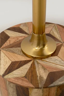 New KARE Design Stolik Domero Geo Ø25xH50 cm brązowo-naturalny - KARE