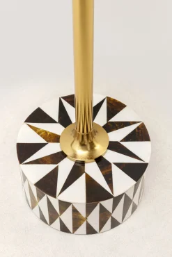 Discount KARE Design Stolik Domero Star Ø25xH50 cm brązowo-biały - KARE