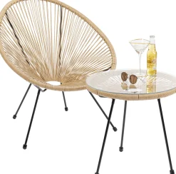 Online KARE Design Stolik kawowy Acapulco Ø50 cm naturalny - blat szklany - KARE