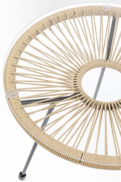 Online KARE Design Stolik kawowy Acapulco Ø50 cm naturalny - blat szklany - KARE