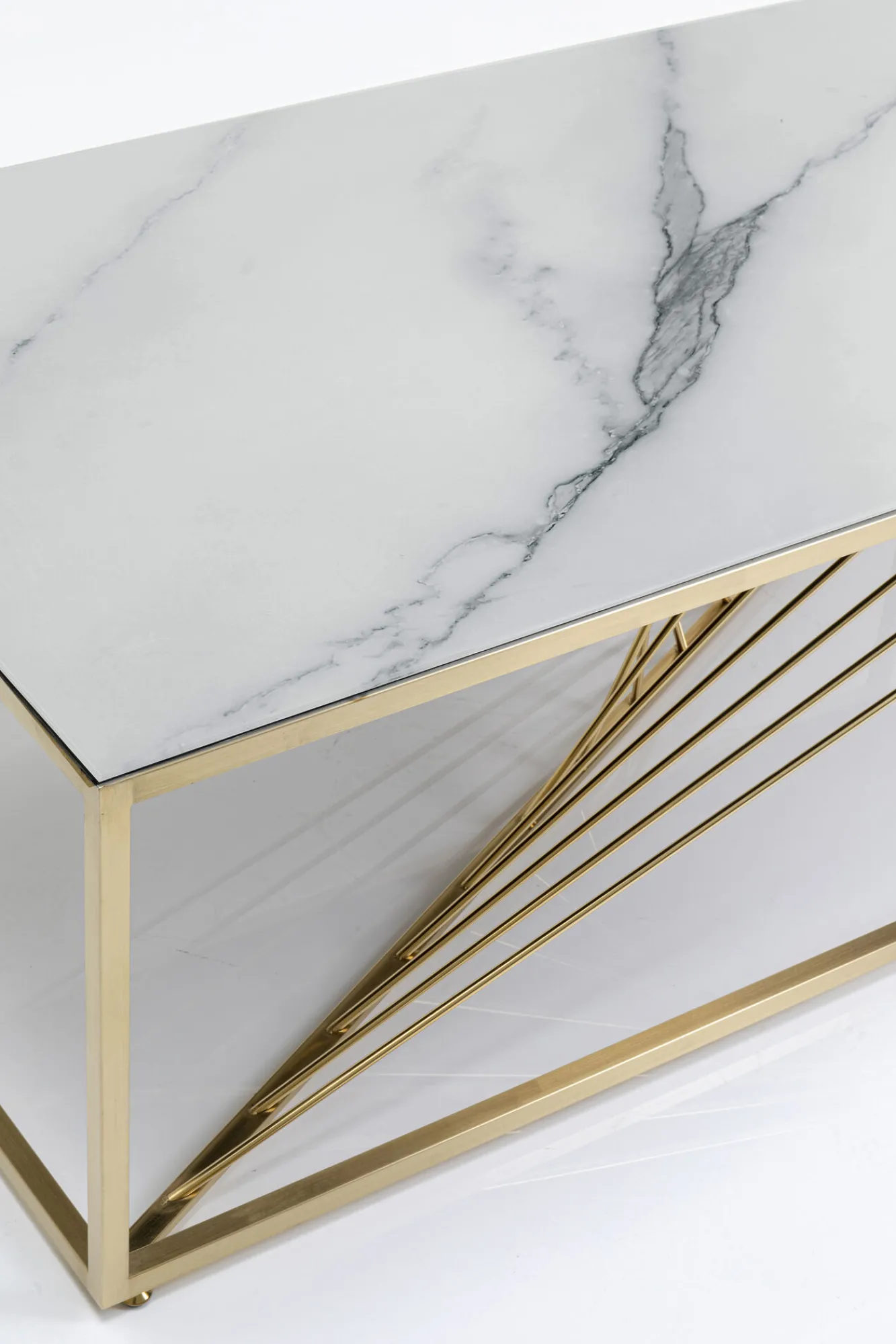 Best KARE Design Stolik kawowy Art Marble 140x70 cm blat szklany - KARE