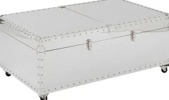 New KARE Design Stolik kawowy barek rozkładany srebrny na kółkach stal nierdzewna 120x75 cm - KARE