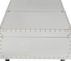 New KARE Design Stolik kawowy barek rozkładany srebrny na kółkach stal nierdzewna 120x75 cm - KARE