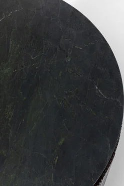 Hot KARE Design Stolik kawowy Catalina Ø90 cm drewno mango ciemnobrązowe - blat marmur - KARE