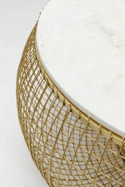 Online KARE Design Stolik kawowy Cesta Marbel Ø100 cm złoty - KARE