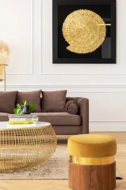 Online KARE Design Stolik kawowy Cesta Marbel Ø100 cm złoty - KARE