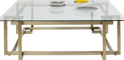 Sale KARE Design Stolik kawowy Clara 120x120 cm złoty - blat szklany - KARE