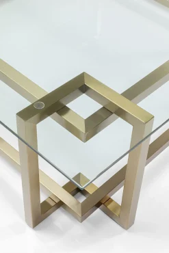 Sale KARE Design Stolik kawowy Clara 120x120 cm złoty - blat szklany - KARE