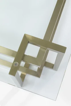 Sale KARE Design Stolik kawowy Clara 120x120 cm złoty - blat szklany - KARE