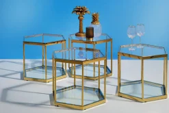 New KARE Design Stolik kawowy Comb 55x48 cm złoty - KARE