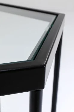 Best KARE Design Stolik kawowy Comb 55xH55 cm czarny - blat szklany - KARE