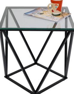 Best KARE Design Stolik kawowy Cristallo 50x50 cm czarny - blat szklany - KARE