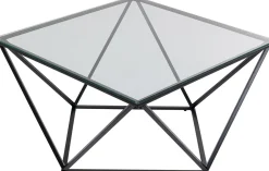 New KARE Design Stolik kawowy Cristallo 80x80 cm czarny - blat szklany - KARE