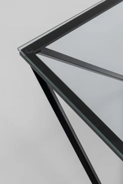 New KARE Design Stolik kawowy Cristallo 80x80 cm czarny - blat szklany - KARE