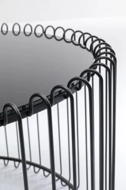 Fashion KARE Design Stolik kawowy czarny stalowy Ø60 cm blat szklany - KARE